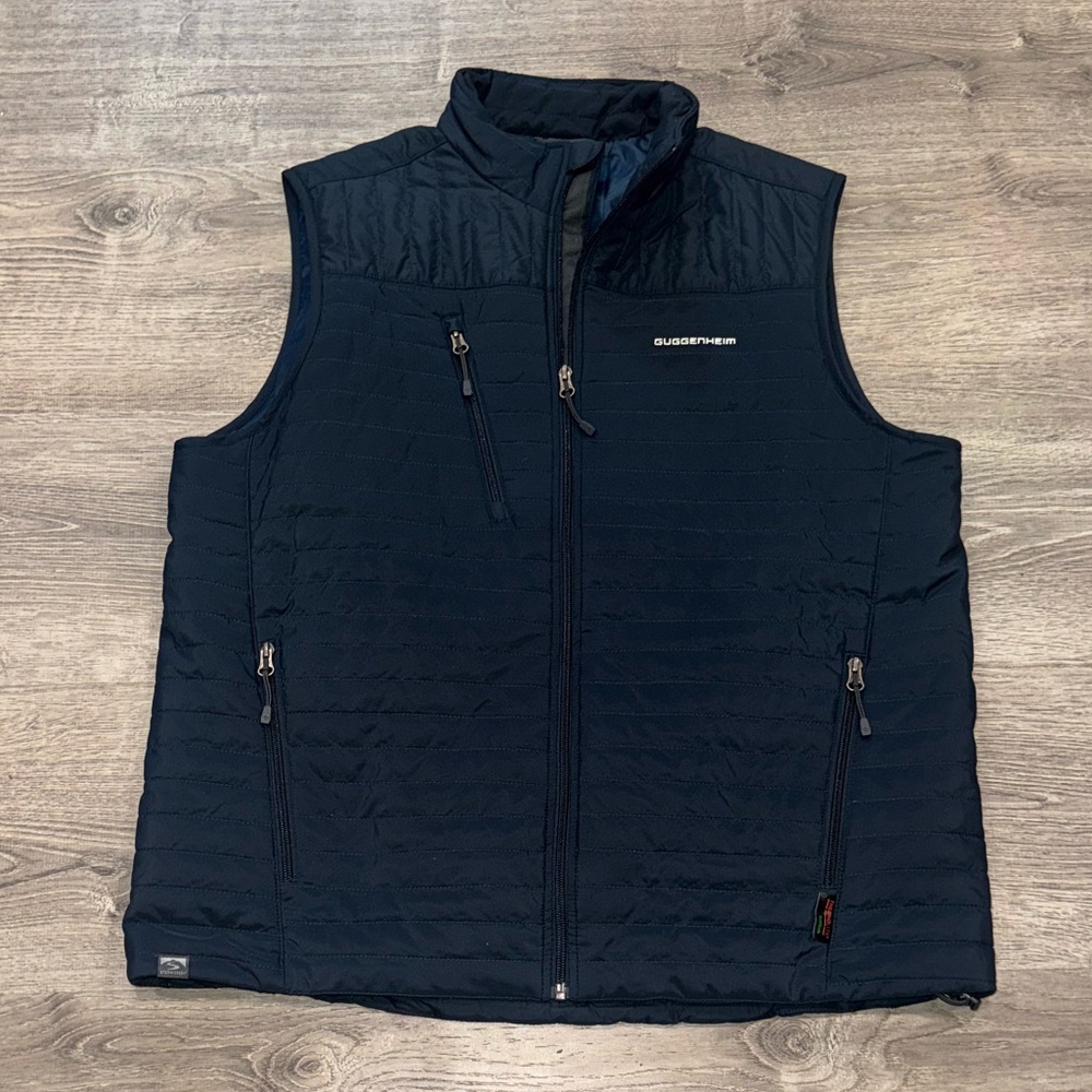 NEW STORM CREEK GUGGENHEIM NAVY BLUE QUILTED ZIP VEST L